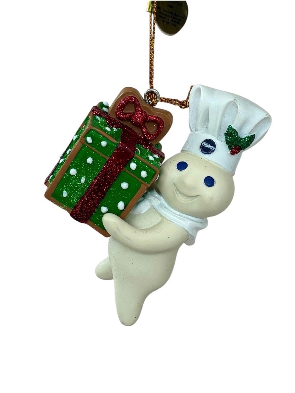 Vintage Danbury Mint Pillsbury Doughboy Glitter Gift Holiday Christmas Ornament